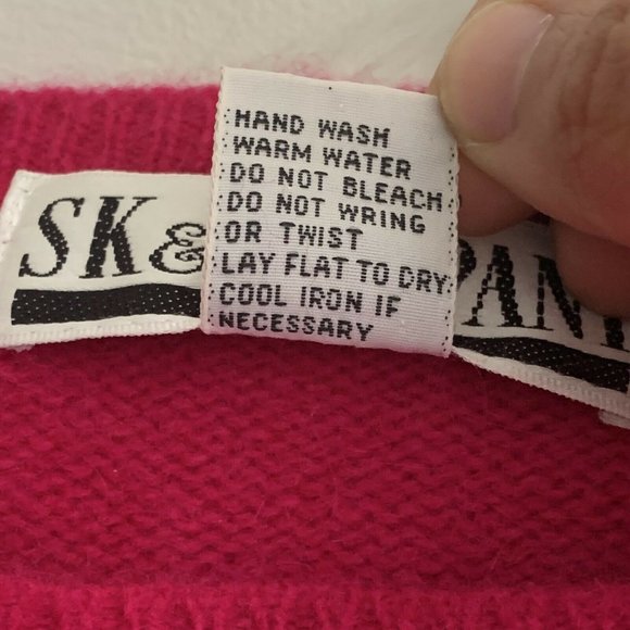 Vintage SK & Company Pink Lambswool & Angora Rabbit Hair Blend Sweater Sz Medium - Picture 7 of 8